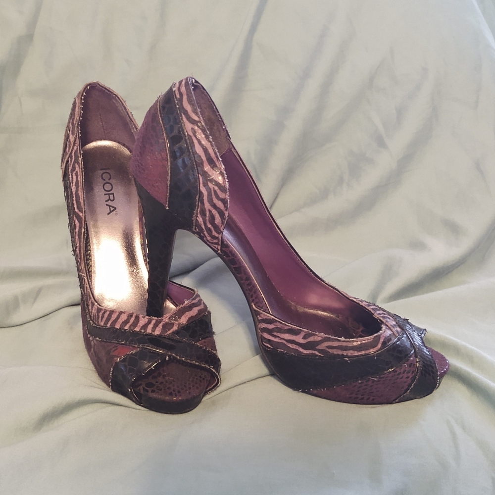 Purple platform heels